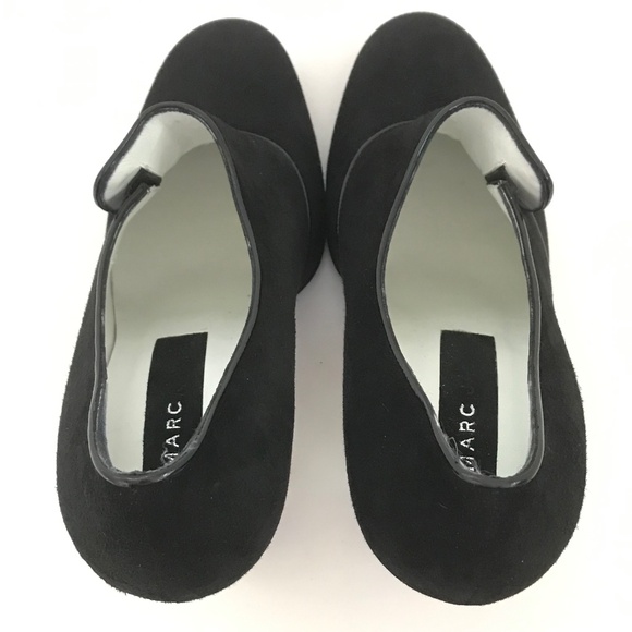 MARC JACOBS Black Suede Pump with Button Detail Black Heels Women’s Size 8 - Picture 8 of 16